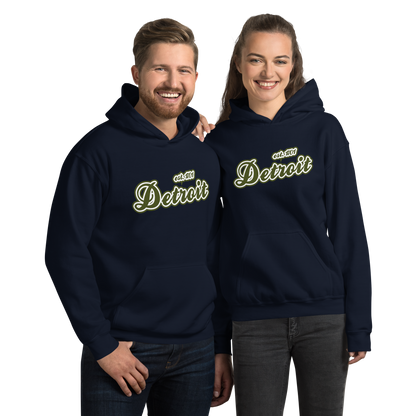 'Detroit EST. 1701' Hoodie (Army Green Script Font) | Unisex Standard