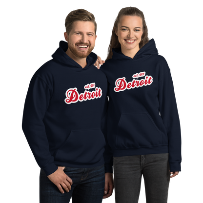 'Detroit EST. 1701' Hoodie (Aliform Red Script Font) | Unisex Standard