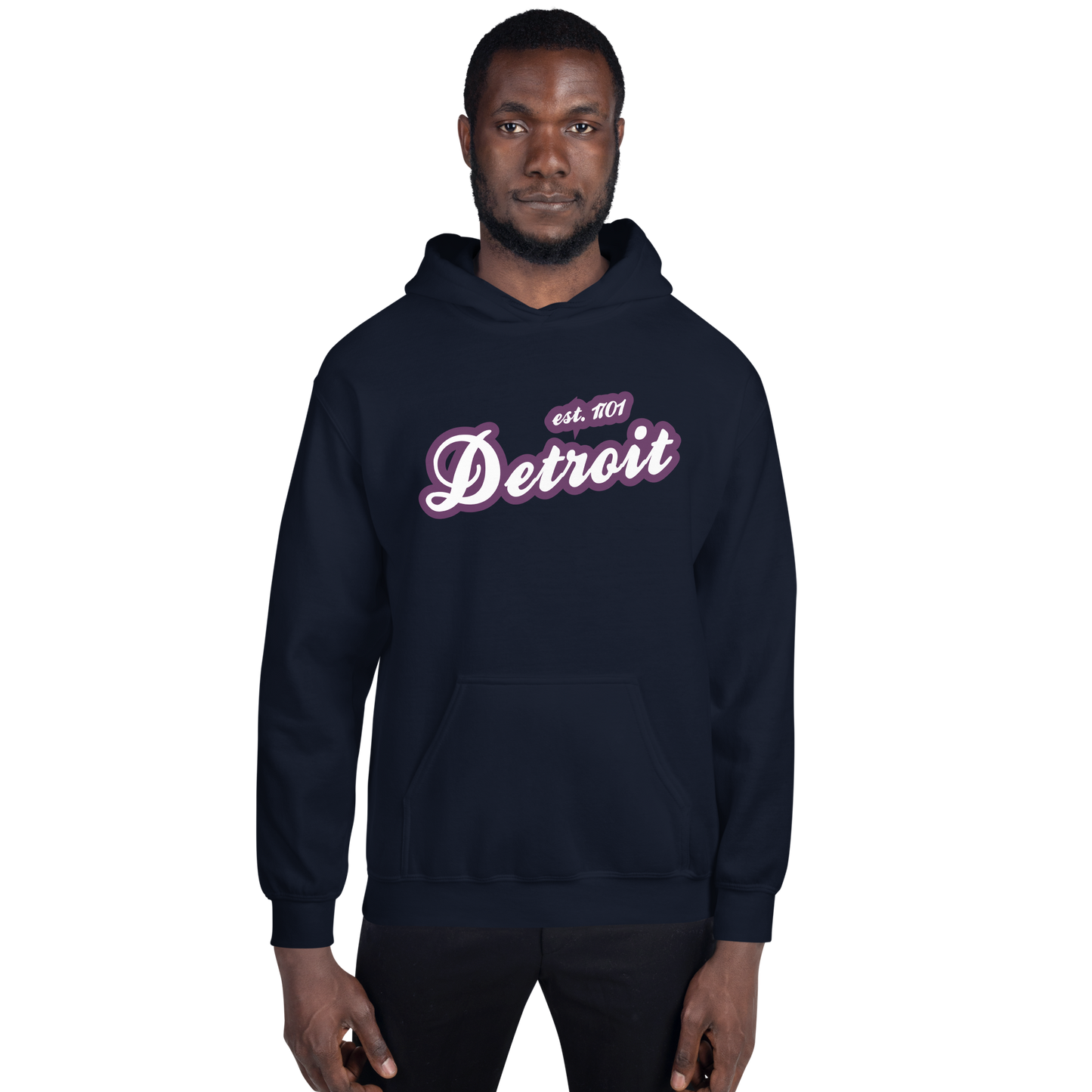 'Detroit EST. 1701' Hoodie (Plum Script Font) | Unisex Standard