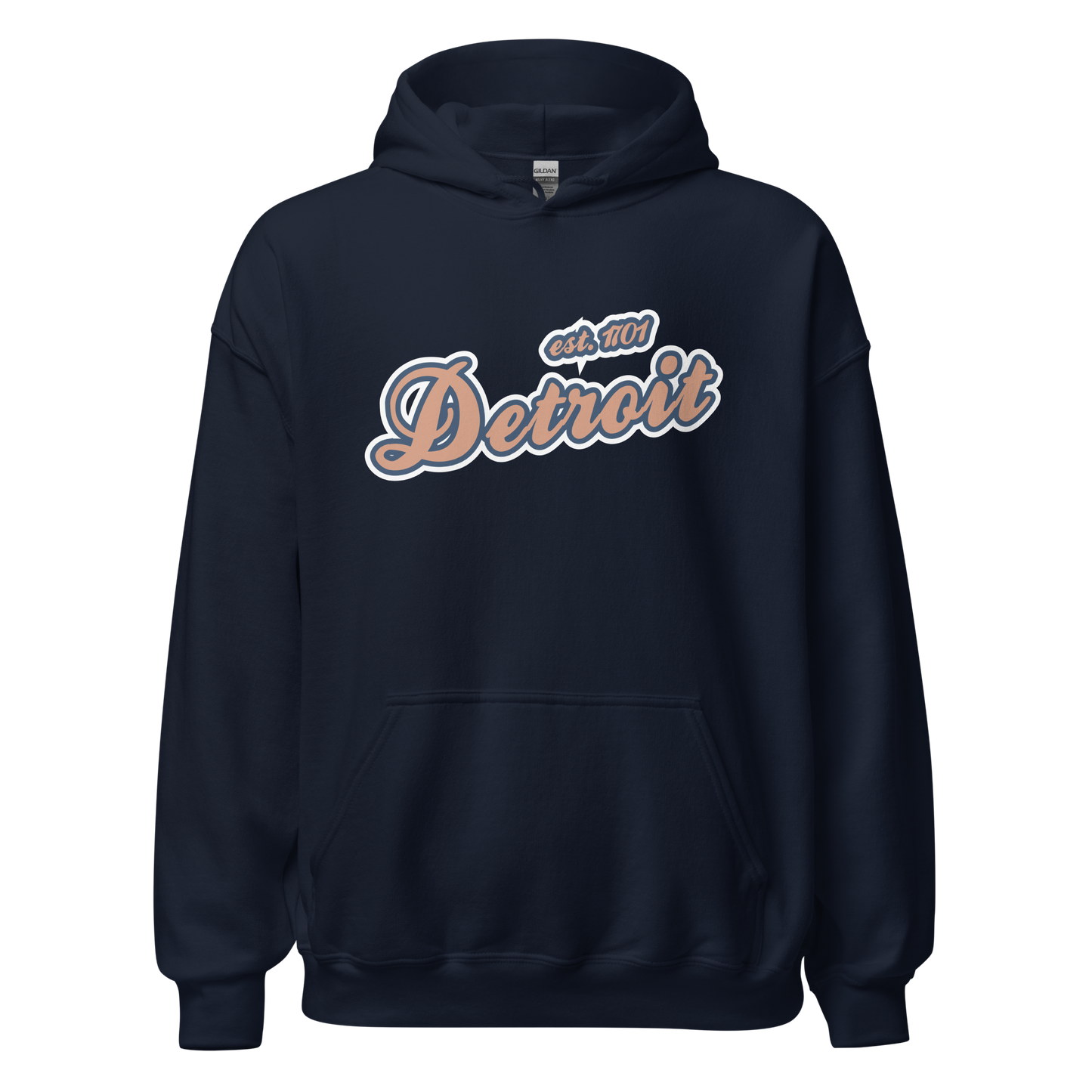 'Detroit EST. 1701' Hoodie (Copper Script Font) | Unisex Standard