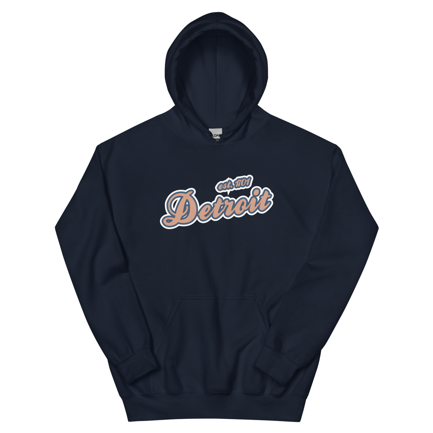 'Detroit EST. 1701' Hoodie (Copper Script Font) | Unisex Standard