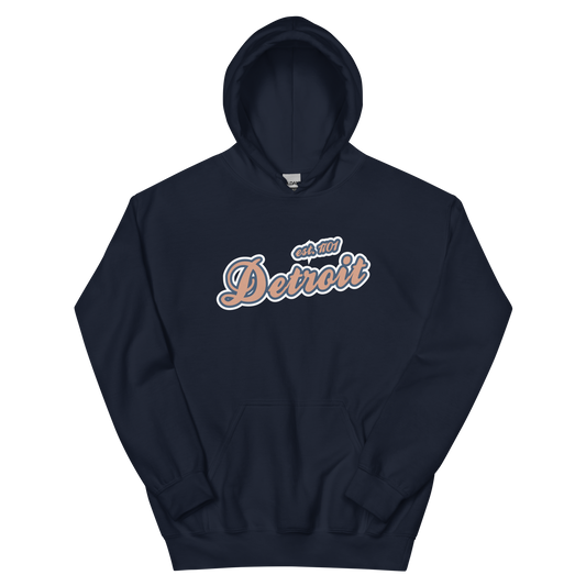 'Detroit EST. 1701' Hoodie (Copper Script Font) | Unisex Standard