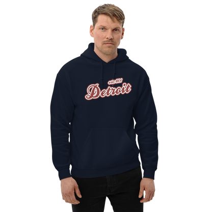 'Detroit EST. 1701' Hoodie (Ore Dock Red Script Font) | Unisex Standard