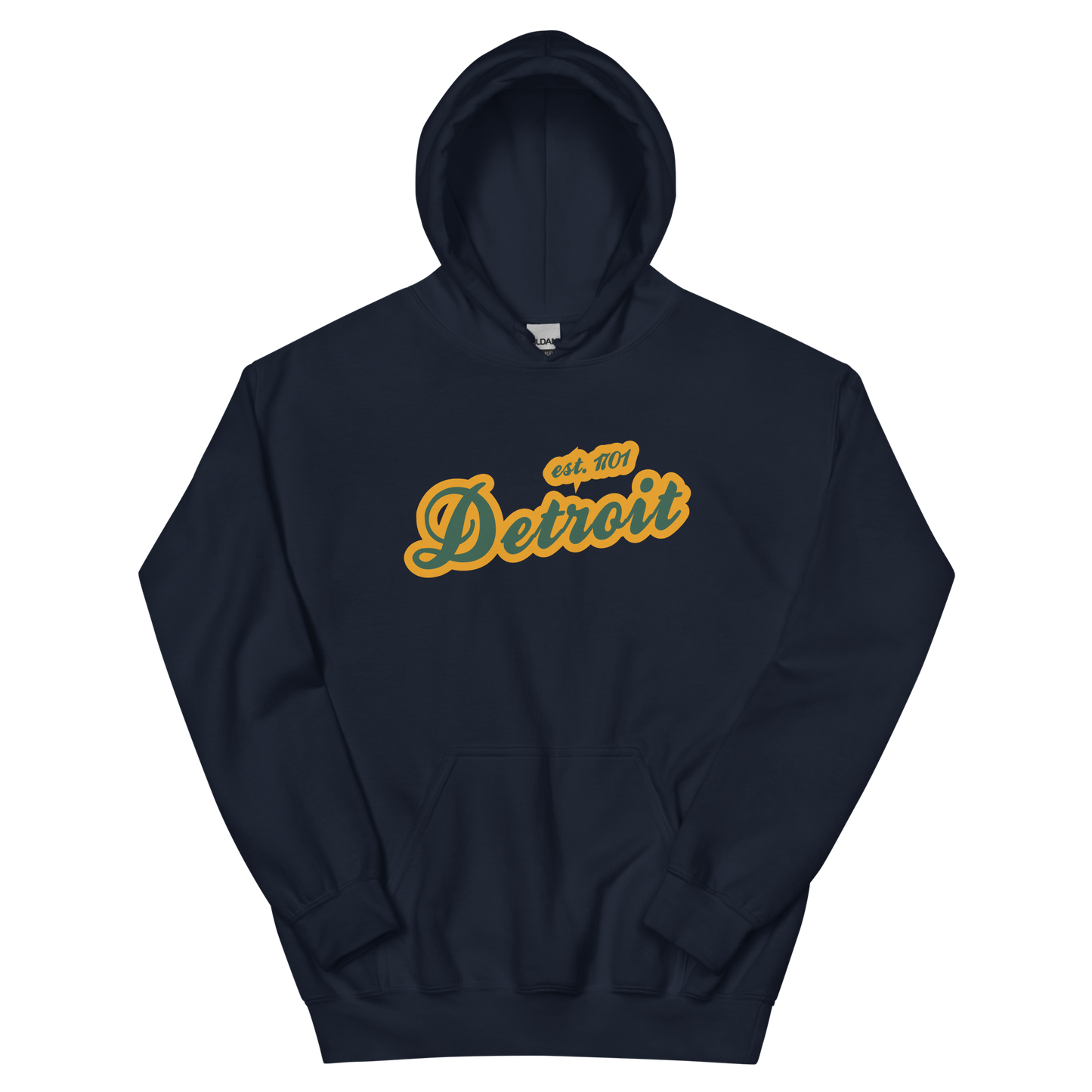 'Detroit EST. 1701' Hoodie (Ginger Ale Green Script Font) | Unisex Standard