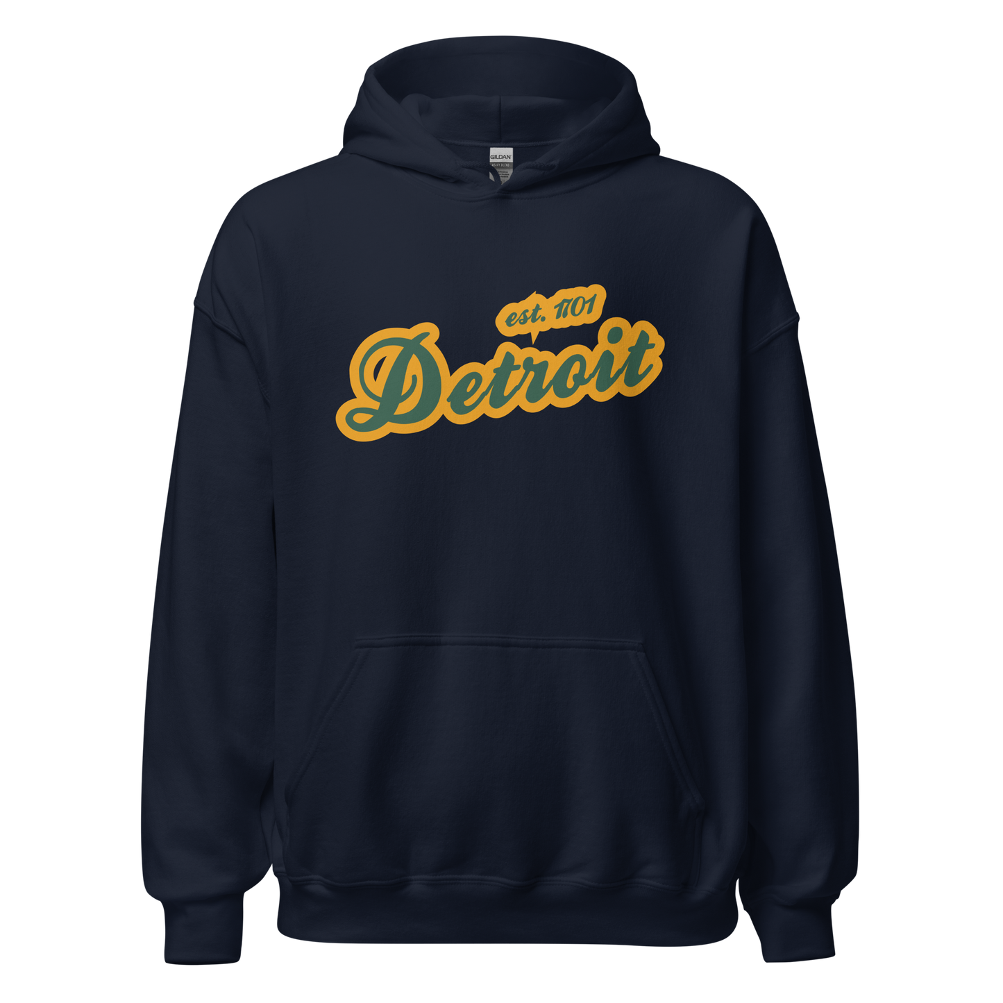 'Detroit EST. 1701' Hoodie (Ginger Ale Green Script Font) | Unisex Standard