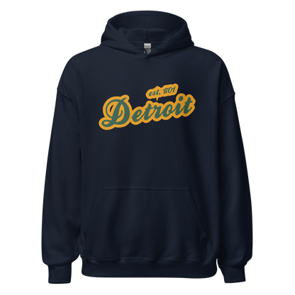 'Detroit EST. 1701' Hoodie (Ginger Ale Green Script Font) | Unisex Standard