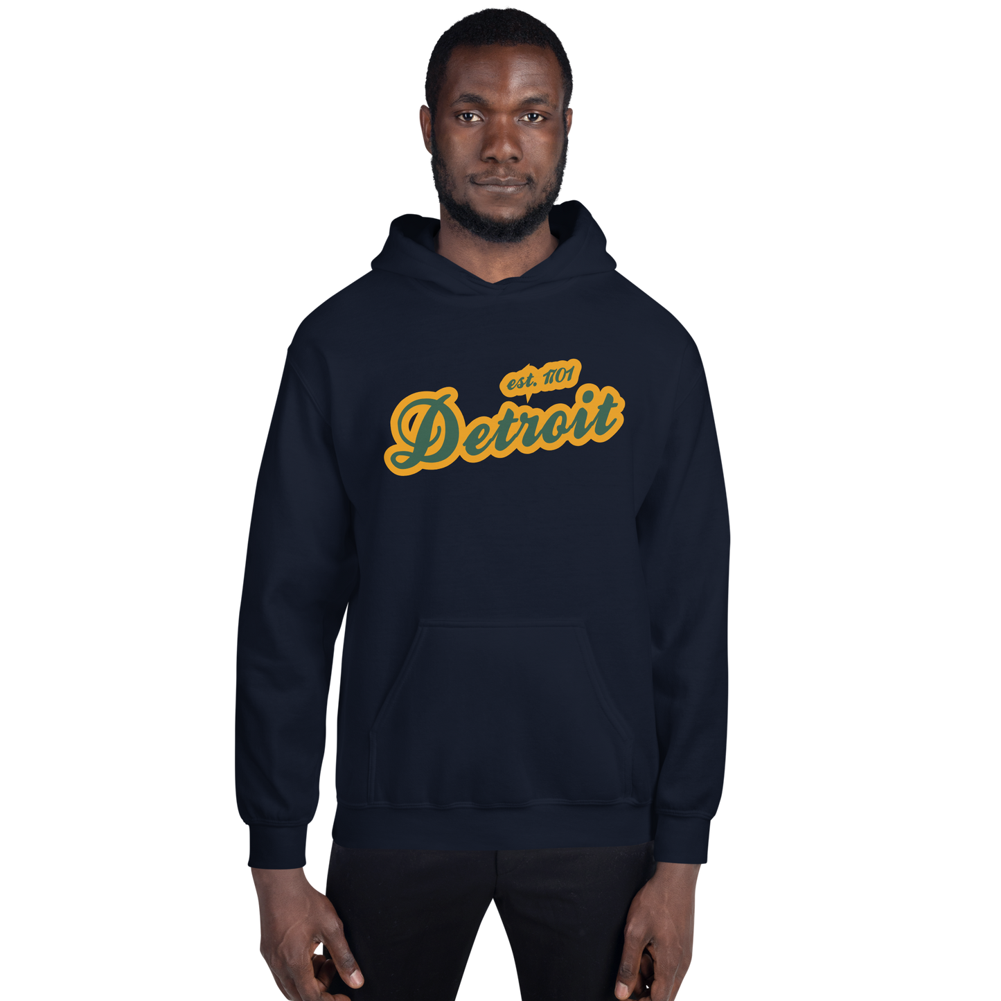 'Detroit EST. 1701' Hoodie (Ginger Ale Green Script Font) | Unisex Standard