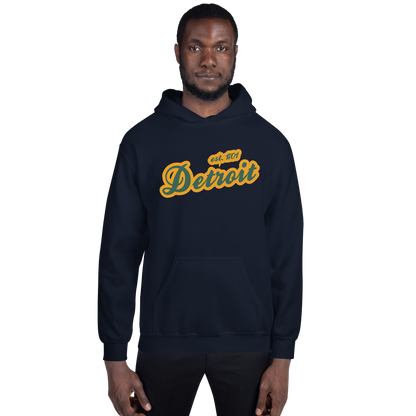 'Detroit EST. 1701' Hoodie (Ginger Ale Green Script Font) | Unisex Standard