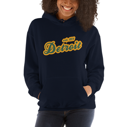 'Detroit EST. 1701' Hoodie (Ginger Ale Green Script Font) | Unisex Standard