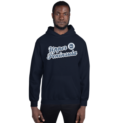 'Upper Peninsula EST. 1837' Hoodie (Navy Script Font) | Unisex Standard