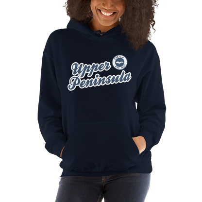 'Upper Peninsula EST. 1837' Hoodie (Navy Script Font) | Unisex Standard