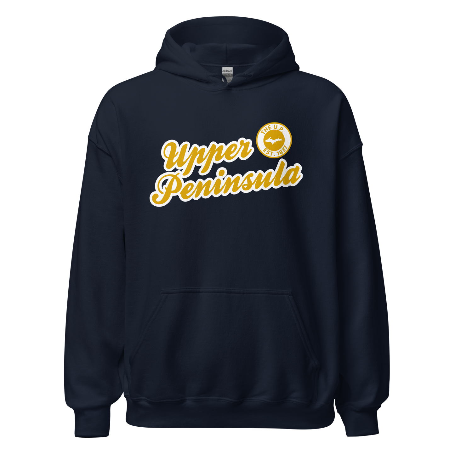 'Upper Peninsula EST. 1837' Hoodie (Gold Script Font) | Unisex Standard