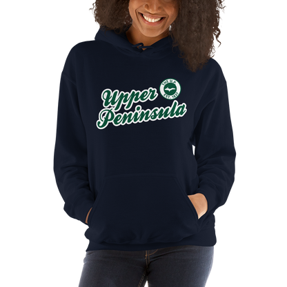 'Upper Peninsula EST. 1837' Hoodie (Superior Green Script Font) | Unisex Standard