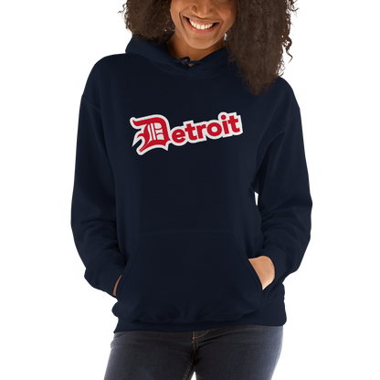 'Detroit' Hoodie (Aliform Red w/ Old English 'D') | Unisex Standard