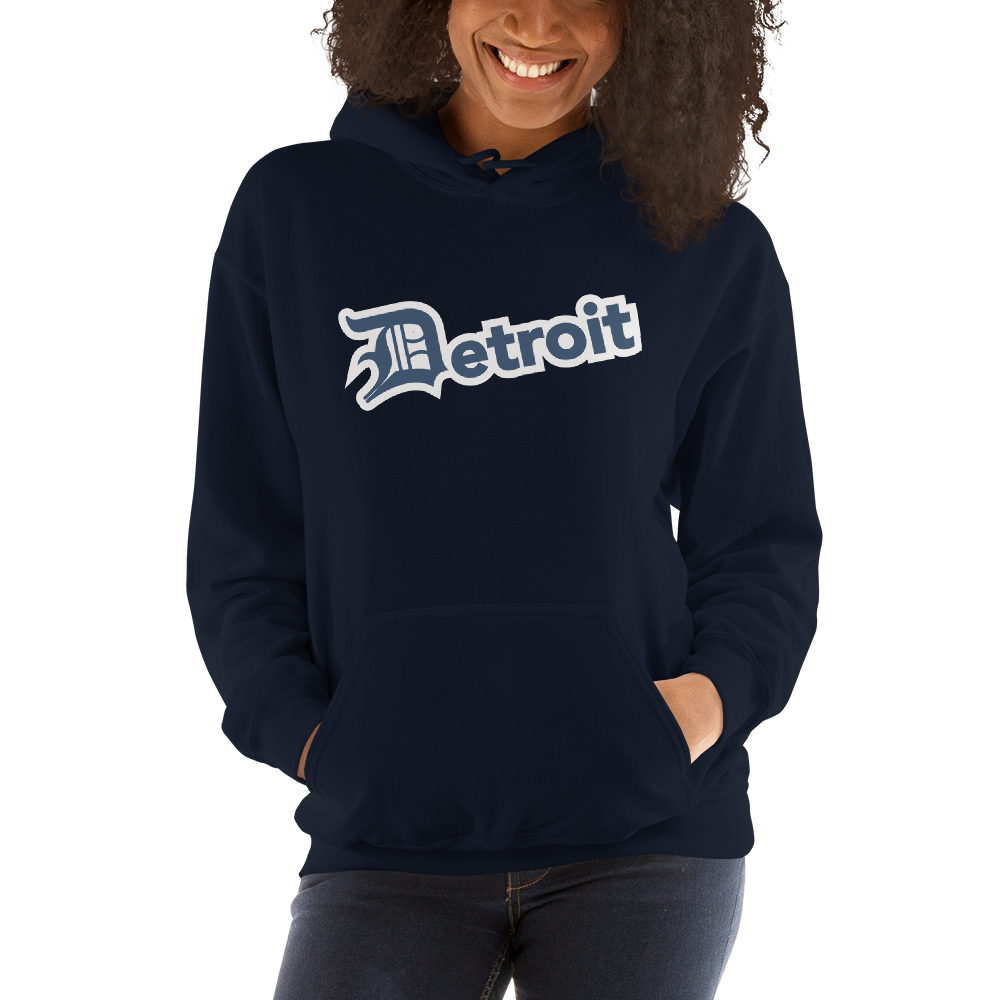 'Detroit' Hoodie (Navy w/ Old English 'D') | Unisex Standard