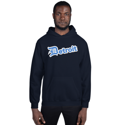 'Detroit' Hoodie (Azure w/ Old English 'D') | Unisex Standard