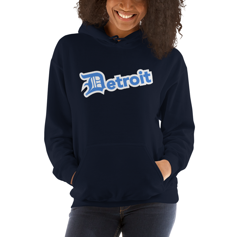 'Detroit' Hoodie (Azure w/ Old English 'D') | Unisex Standard