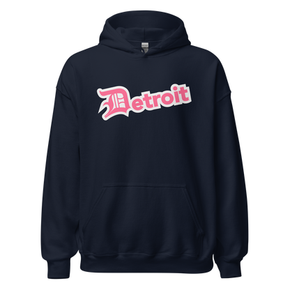 'Detroit' Hoodie (Rhodochrosite Pink w/ Old English 'D') | Unisex Standard