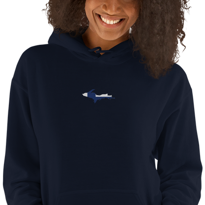 Michigan Upper Peninsula Hoodie (w/ Embroidered UP Finland Flag Outline) | Unisex Standard