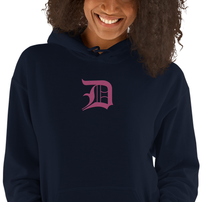 Detroit 'Old English D' Hoodie (Apple Blossom Pink) | Unisex Standard - Emb.