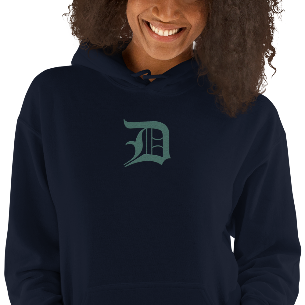 Detroit 'Old English D' Hoodie (Copper Green) | Unisex Standard - Emb.