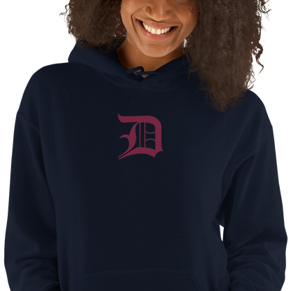 Detroit 'Old English D' Hoodie (Ruby Red) | Unisex Standard - Emb.