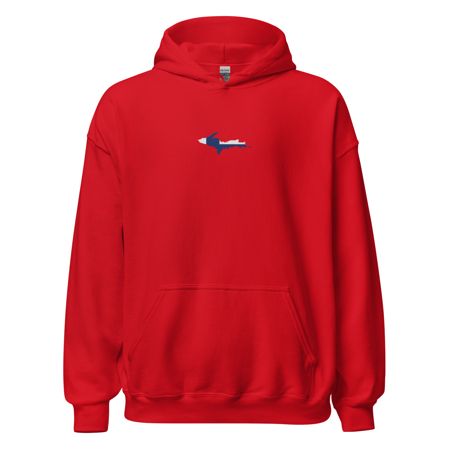 Michigan Upper Peninsula Hoodie (w/ Embroidered UP Finland Flag Outline) | Unisex Standard