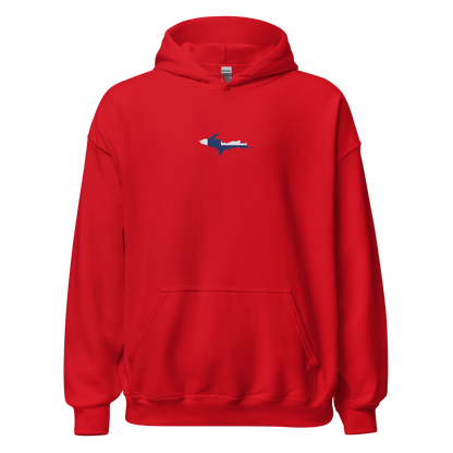 Michigan Upper Peninsula Hoodie (w/ Embroidered UP Finland Flag Outline) | Unisex Standard