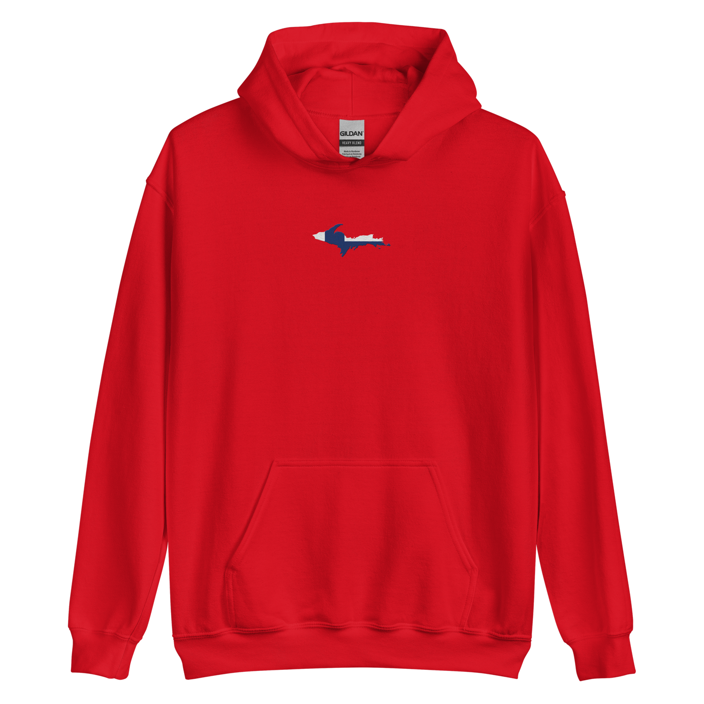 Michigan Upper Peninsula Hoodie (w/ Embroidered UP Finland Flag Outline) | Unisex Standard