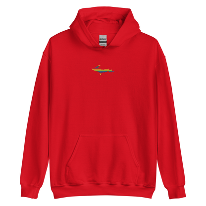 Michigan Upper Peninsula Hoodie (w/ Embroidered UP Pride Flag Outline) | Unisex Standard