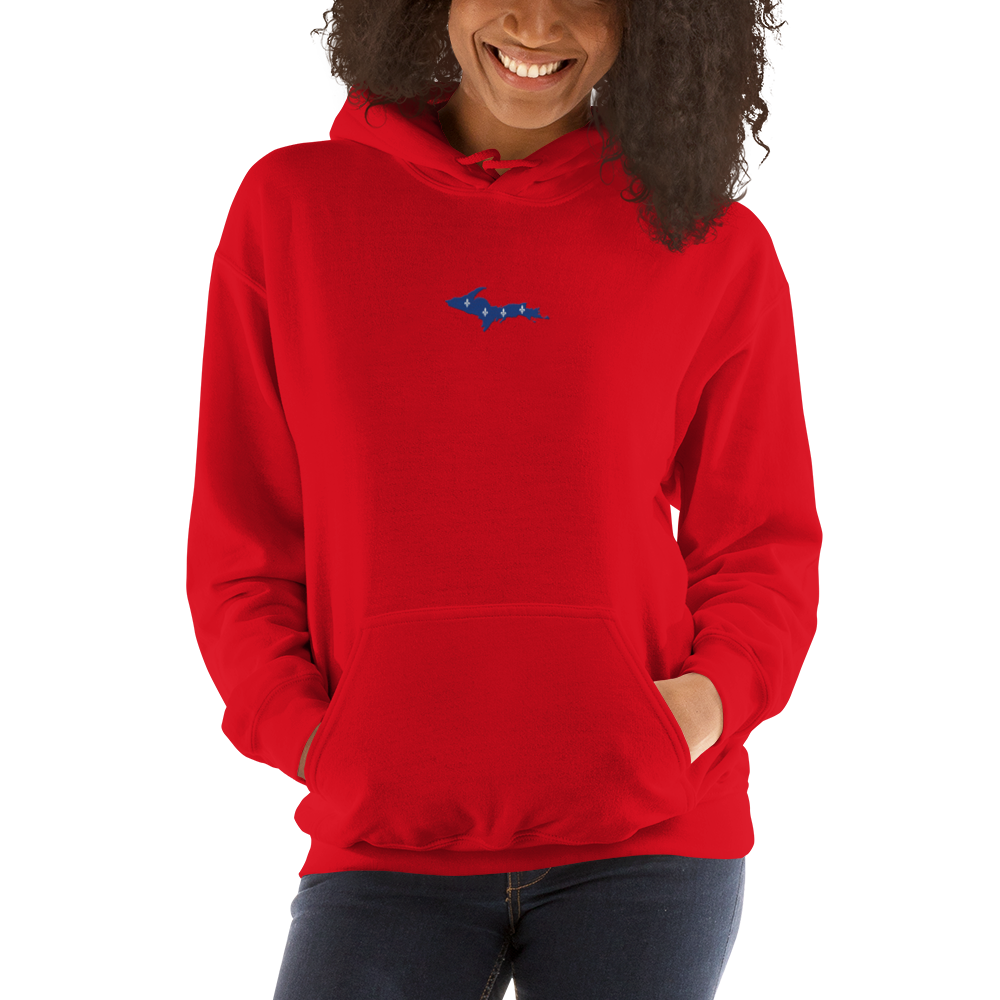 Michigan Upper Peninsula Hoodie (w/ Embroidered UP Quebec Flag Outline) | Unisex Standard