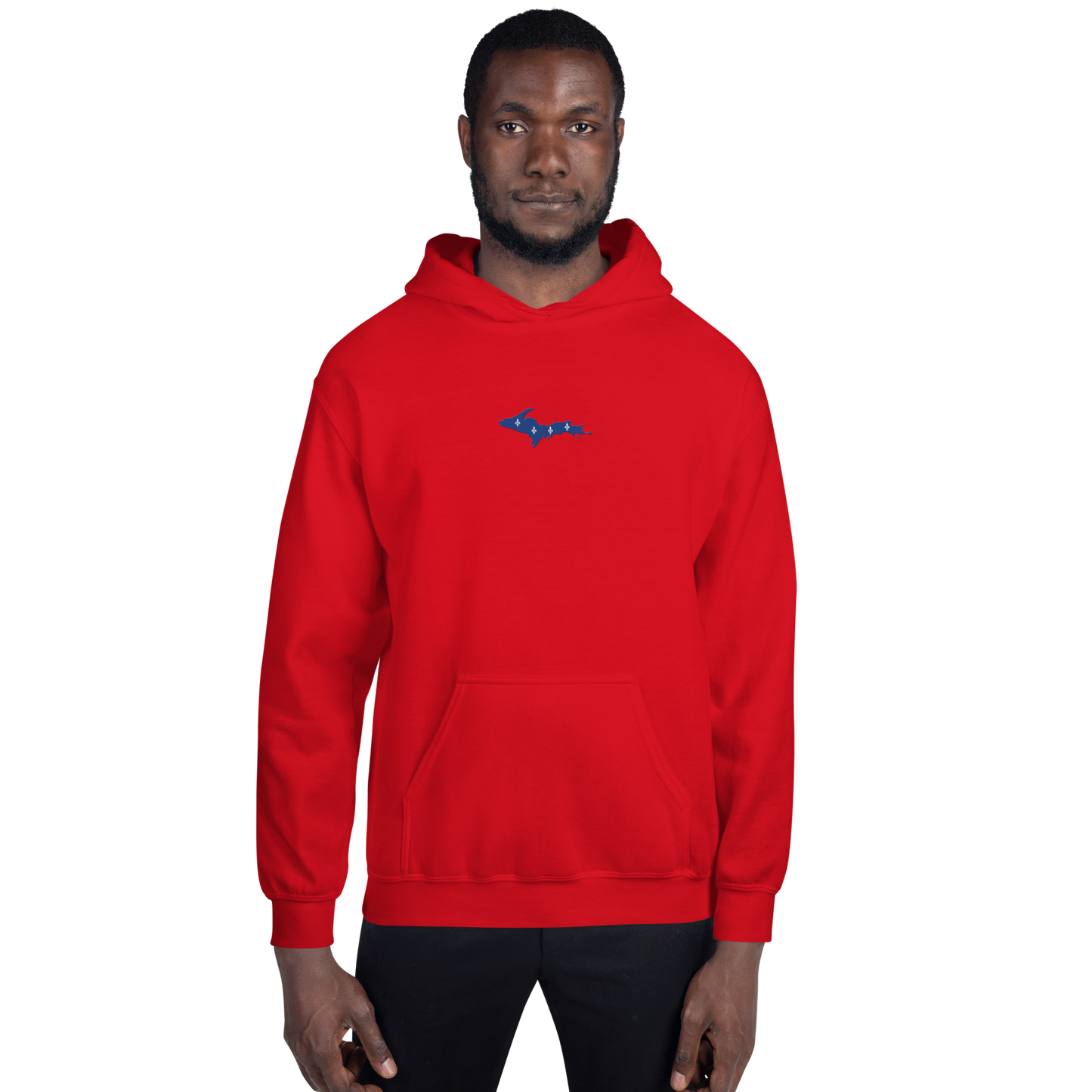 Michigan Upper Peninsula Hoodie (w/ Embroidered UP Quebec Flag Outline) | Unisex Standard