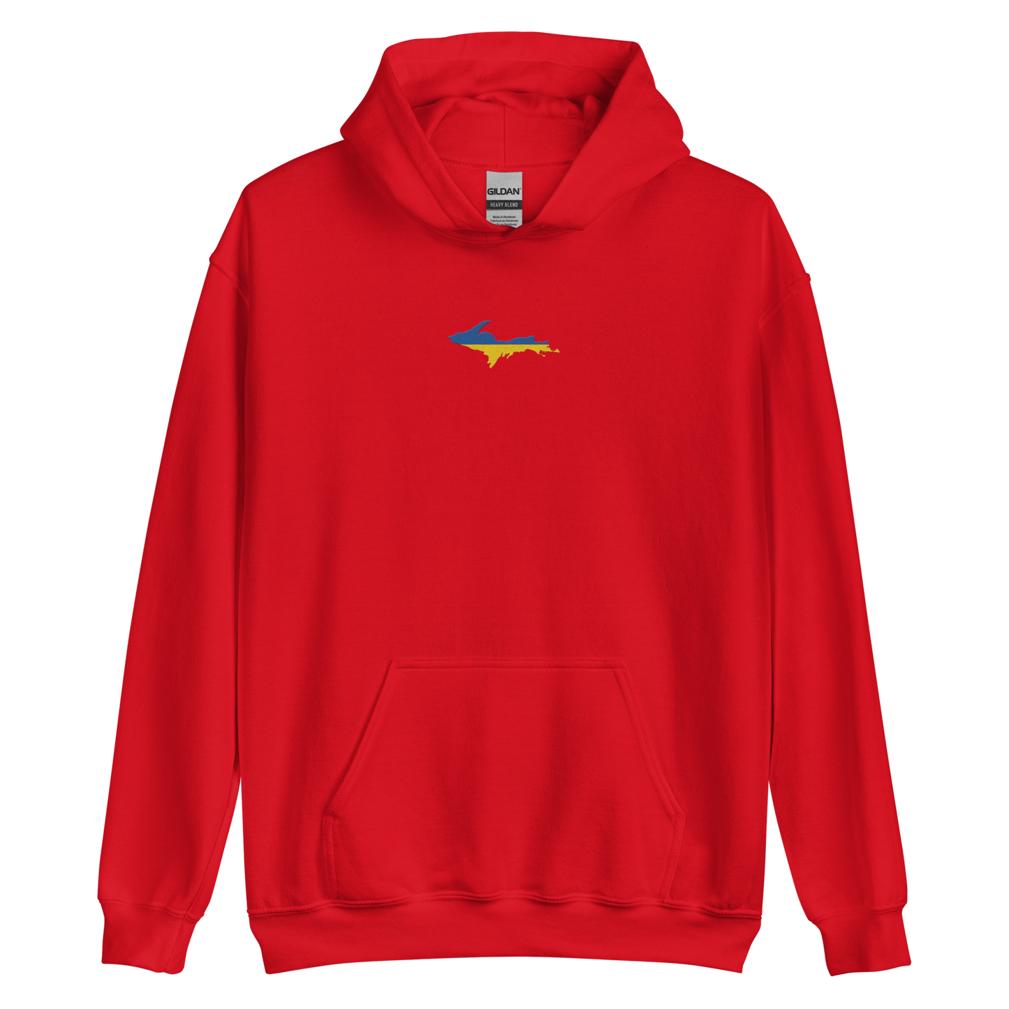 Michigan Upper Peninsula Hoodie (w/ Embroidered UP Ukraine Flag Outline) | Unisex Standard