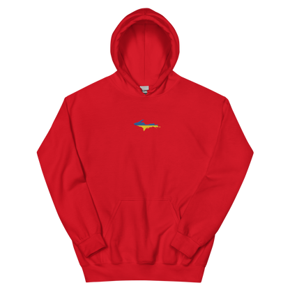 Michigan Upper Peninsula Hoodie (w/ Embroidered UP Ukraine Flag Outline) | Unisex Standard