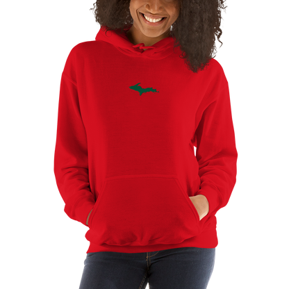 Michigan Upper Peninsula Hoodie (w/ Embroidered Green UP Outline) | Unisex Standard