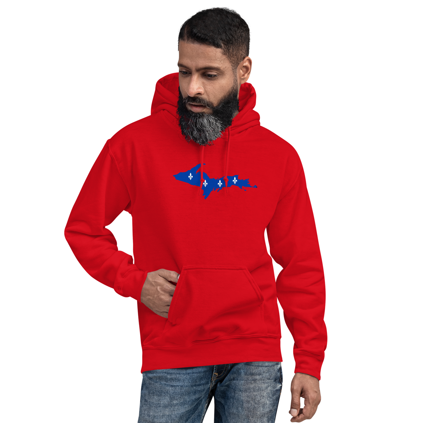 Michigan Upper Peninsula Hoodie (w/ UP Quebec Flag Outline) | Unisex Standard