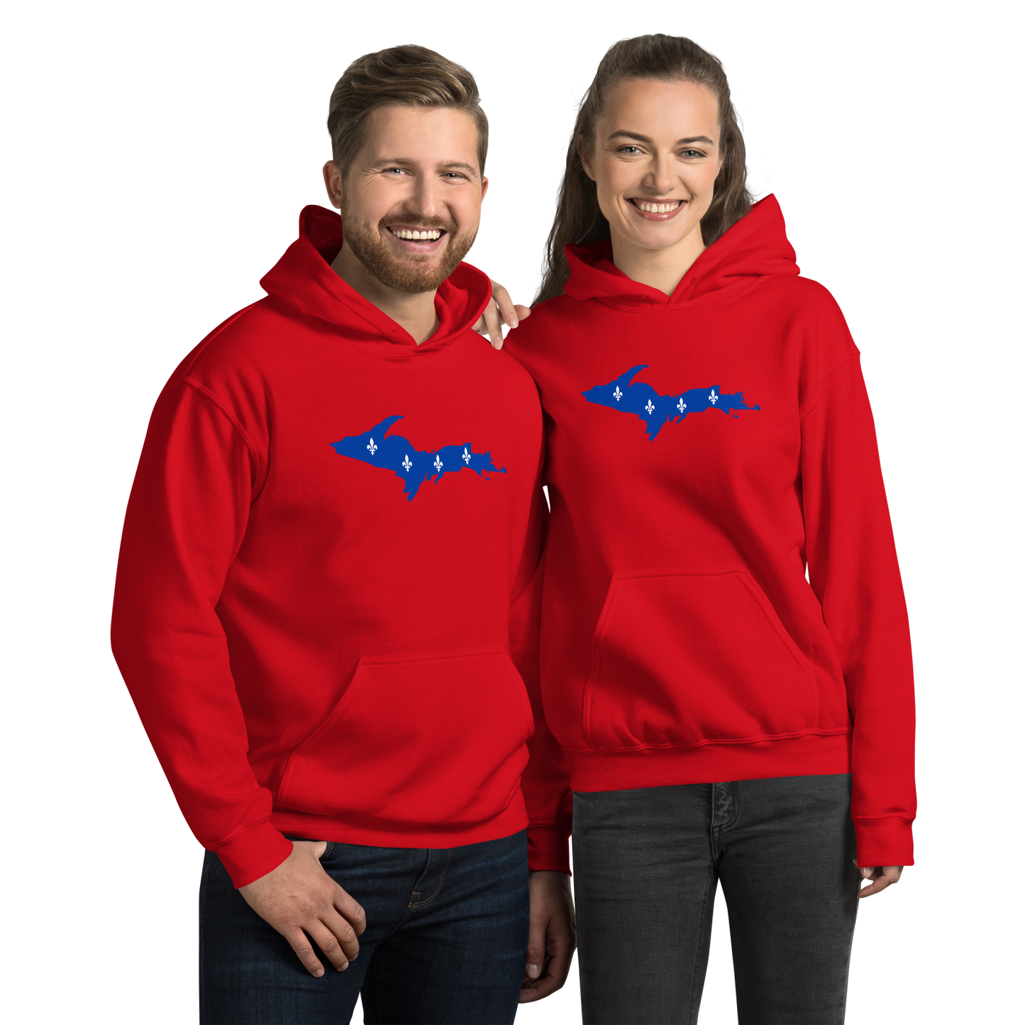 Michigan Upper Peninsula Hoodie (w/ UP Quebec Flag Outline) | Unisex Standard