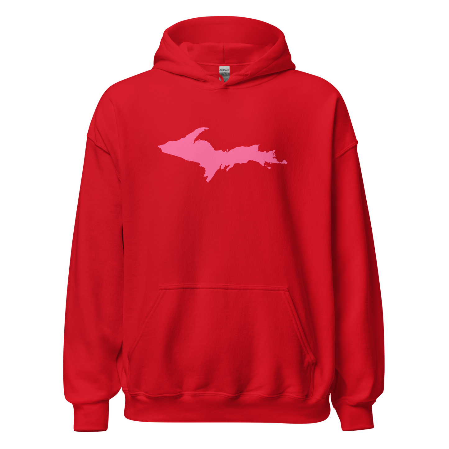 Michigan Upper Peninsula Hoodie (w/ Pink UP Outline) | Unisex Standard