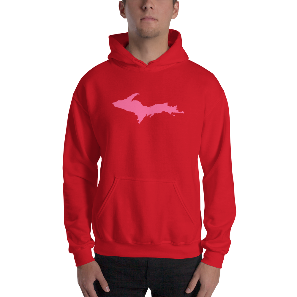 Michigan Upper Peninsula Hoodie (w/ Pink UP Outline) | Unisex Standard