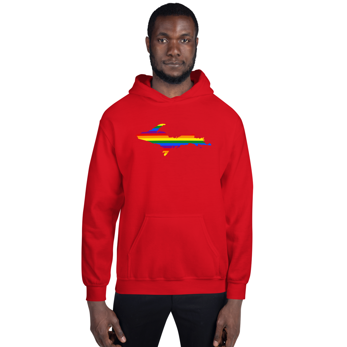 Michigan Upper Peninsula Hoodie (w/ UP Pride Flag Outline) | Unisex Standard