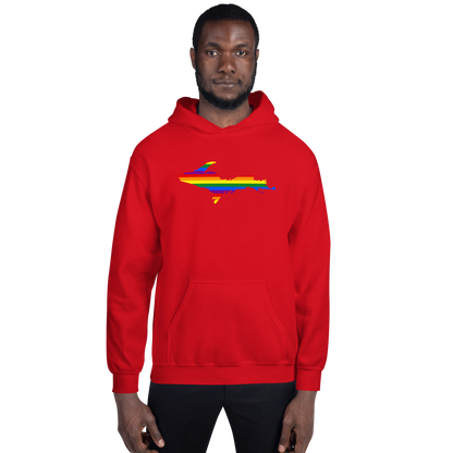 Michigan Upper Peninsula Hoodie (w/ UP Pride Flag Outline) | Unisex Standard