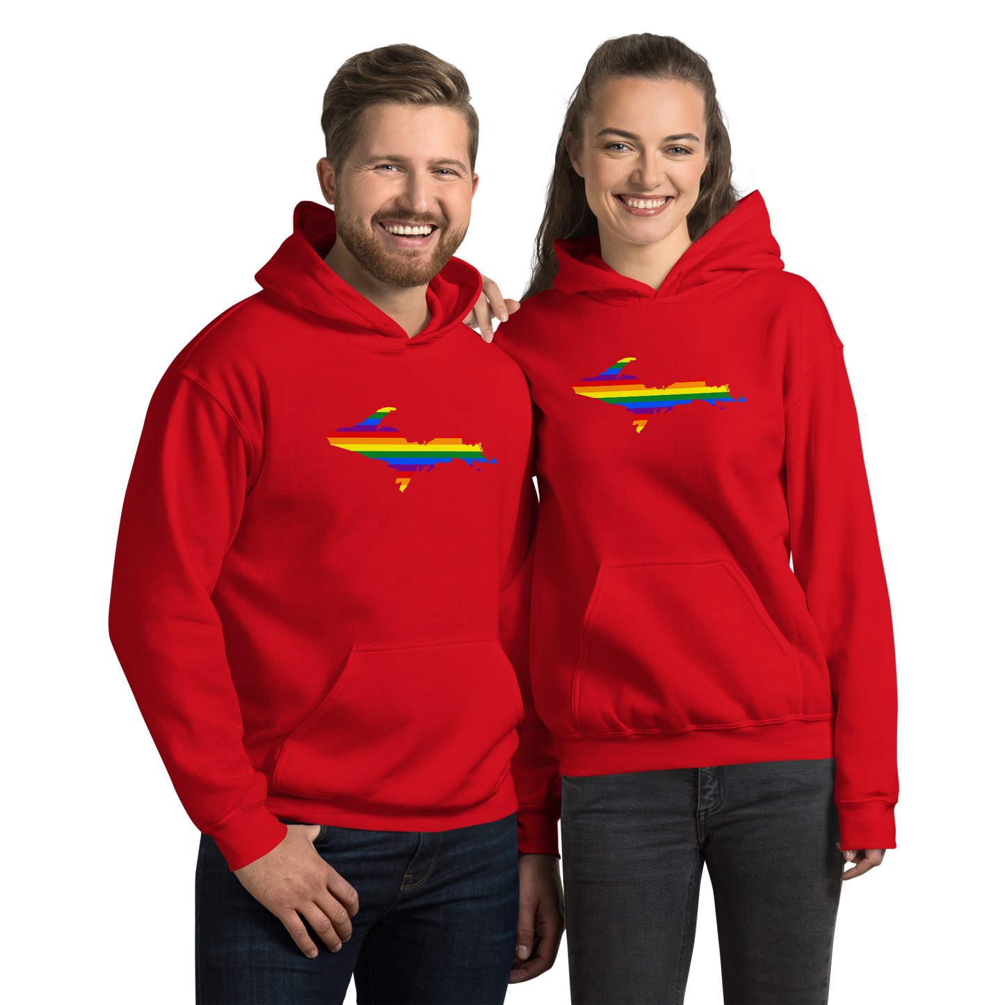 Michigan Upper Peninsula Hoodie (w/ UP Pride Flag Outline) | Unisex Standard