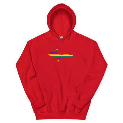 Michigan Upper Peninsula Hoodie (w/ UP Pride Flag Outline) | Unisex Standard