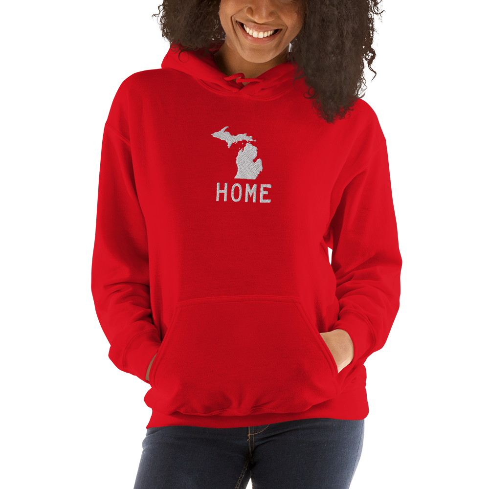 Michigan 'Home' Hoodie (Licence Plate Font) | Unisex Standard - Emb.