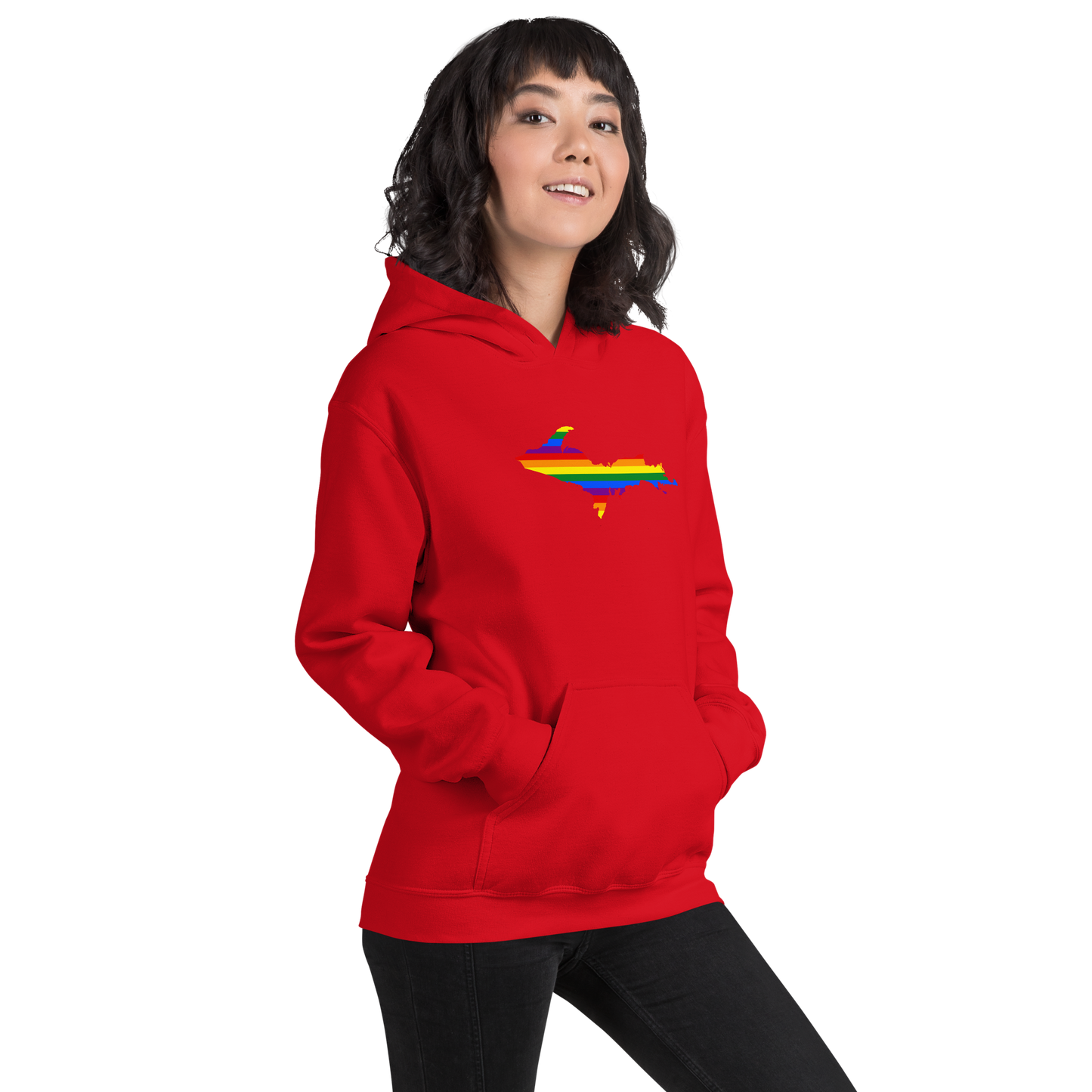 Michigan Upper Peninsula Hoodie (w/ UP Pride Flag Outline) | Unisex Standard