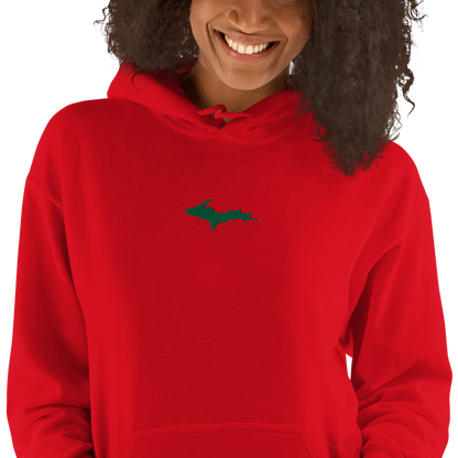 Michigan Upper Peninsula Hoodie (w/ Embroidered Green UP Outline) | Unisex Standard