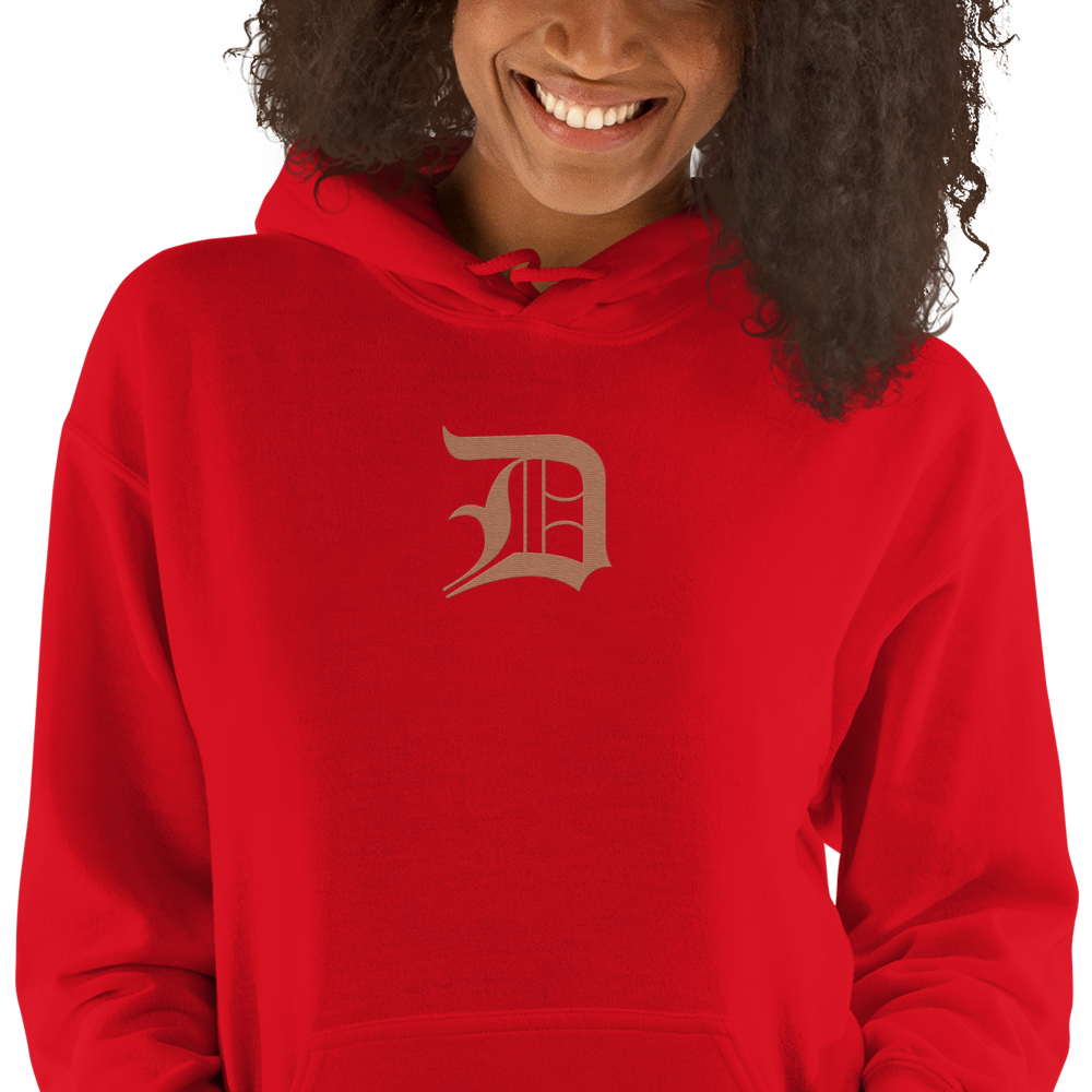 Detroit 'Old English D' Hoodie (Copper Color) | Unisex Standard - Emb.