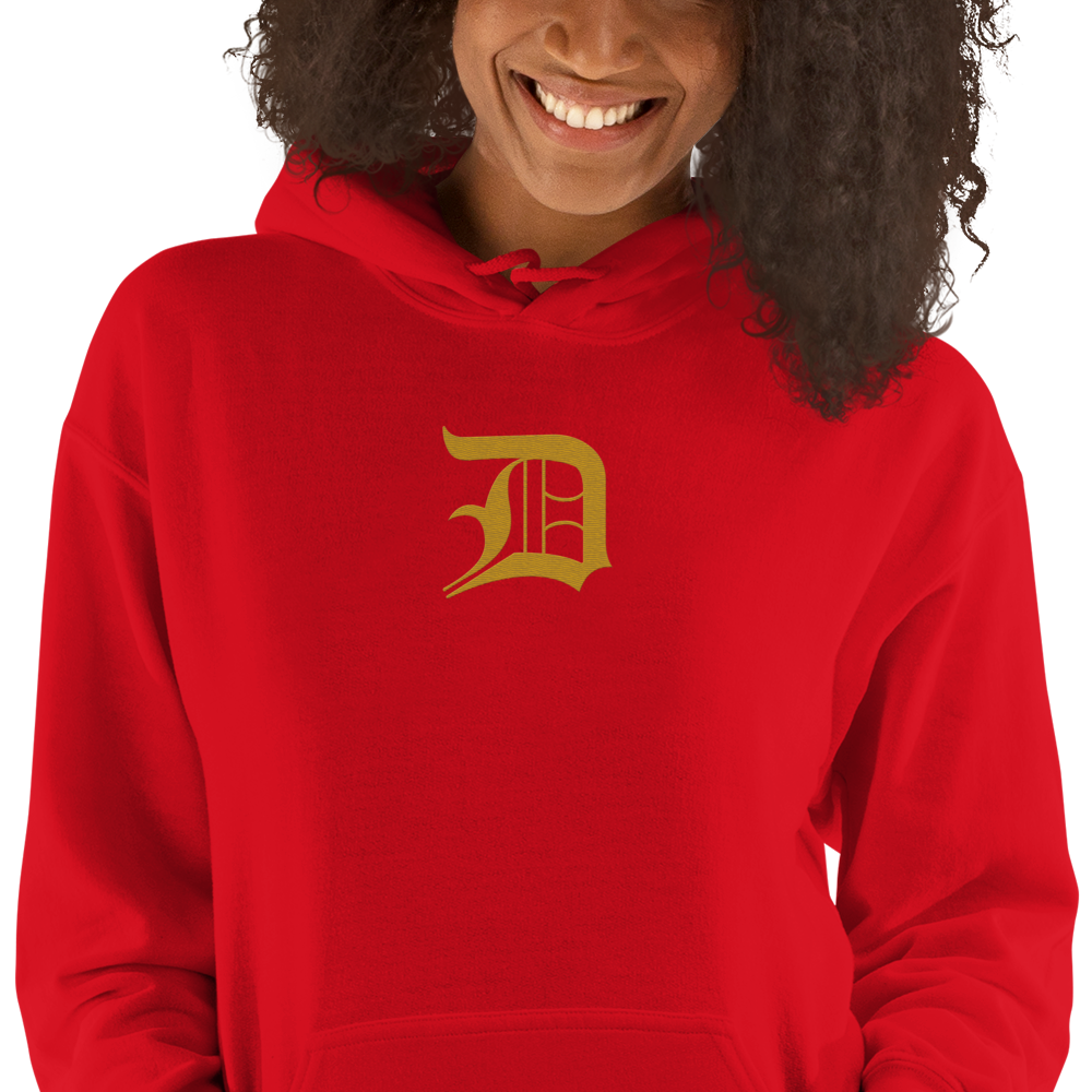 Detroit 'Old English D' Hoodie (Gold) | Unisex Standard - Emb.