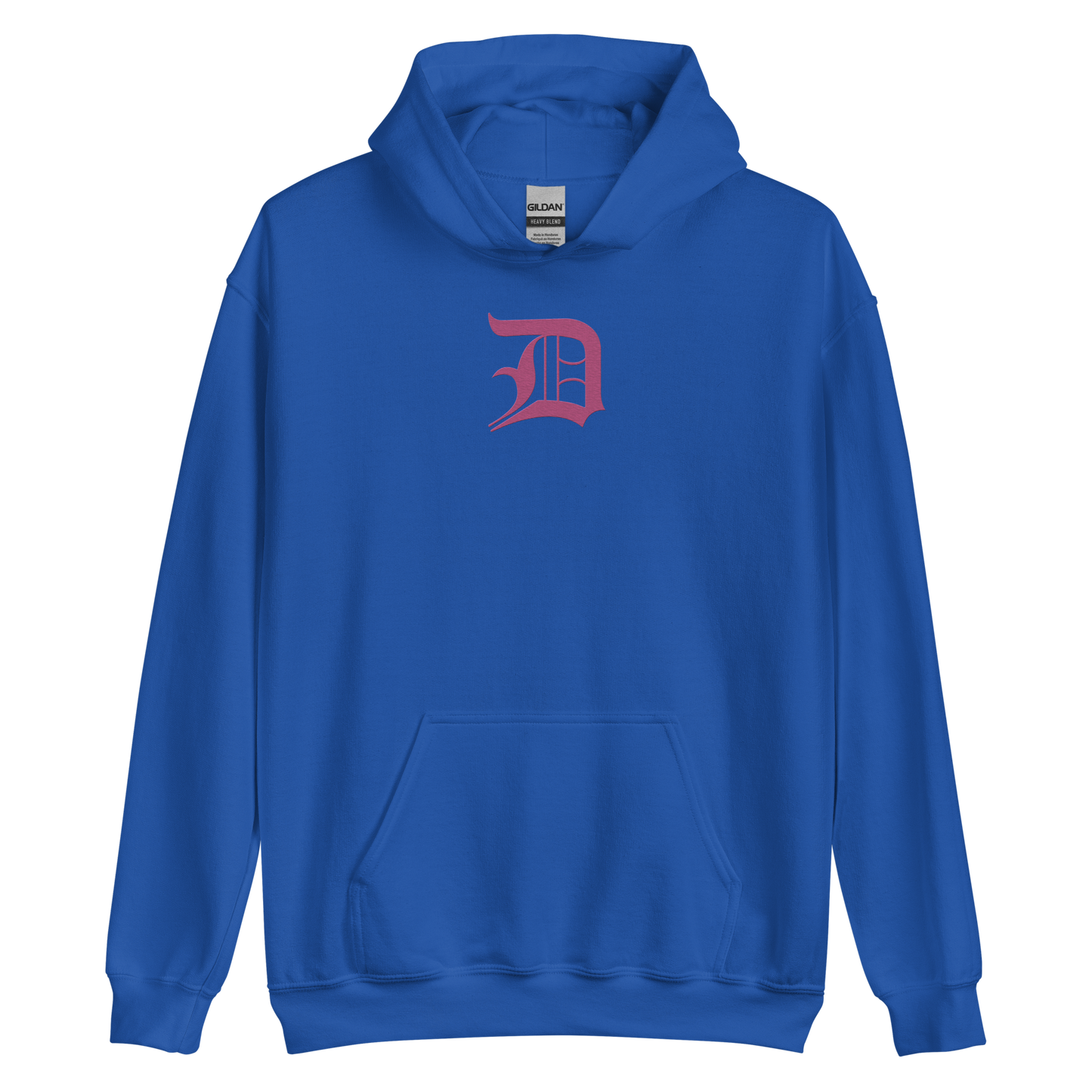 Detroit 'Old English D' Hoodie (Apple Blossom Pink) | Unisex Standard - Emb.