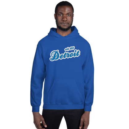 'Detroit EST. 1701' Hoodie (Azure Script Font) | Unisex Standard